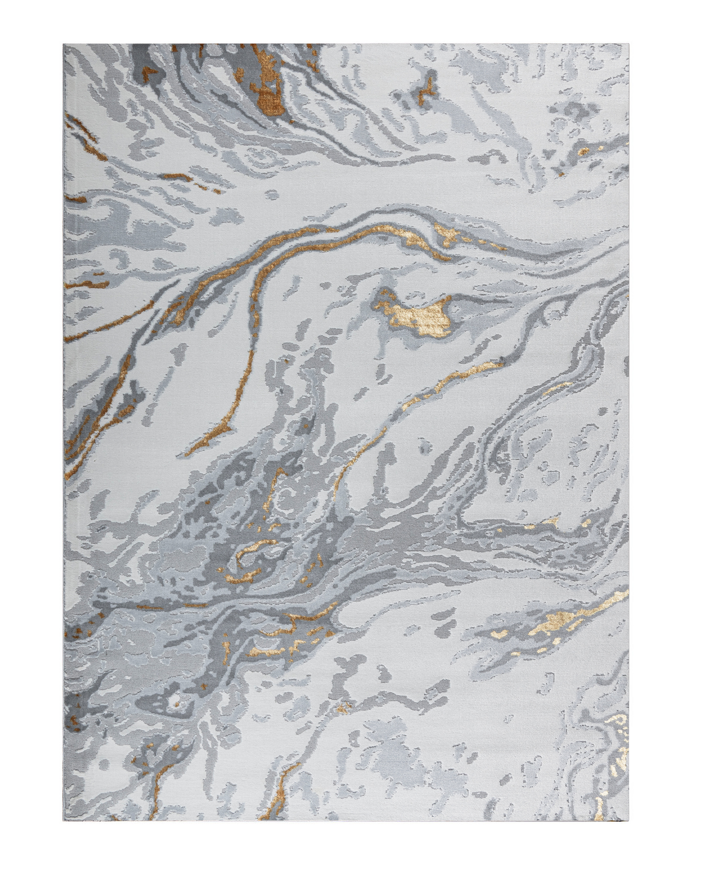 Turkish Area Rug Gamma Premium Collection GOLD/GRAY 0694A