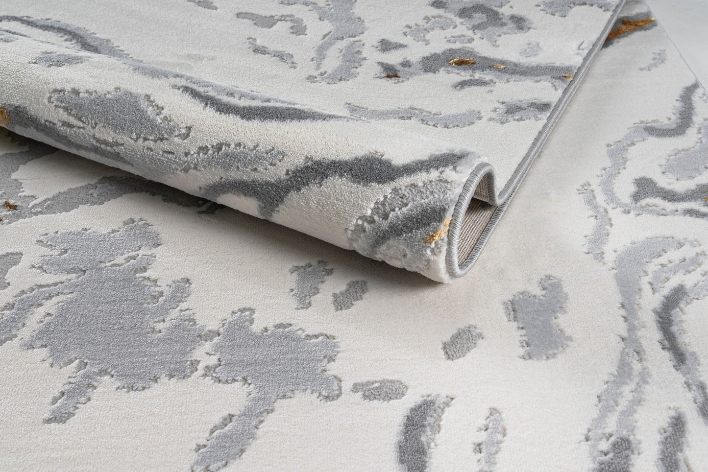 Turkish Area Rug Gamma Premium Collection GOLD/GRAY 0694A