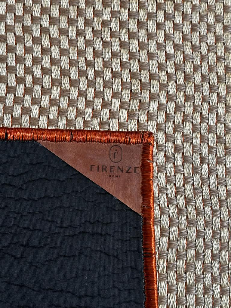 Fique and Copper Basket Woven Rug / Edges completly in copper / F4