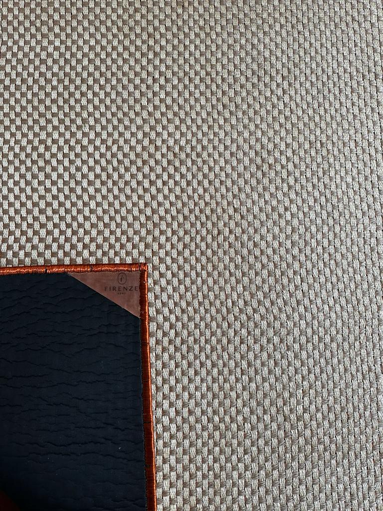 Fique and Copper Basket Woven Rug / Edges completly in copper / F4