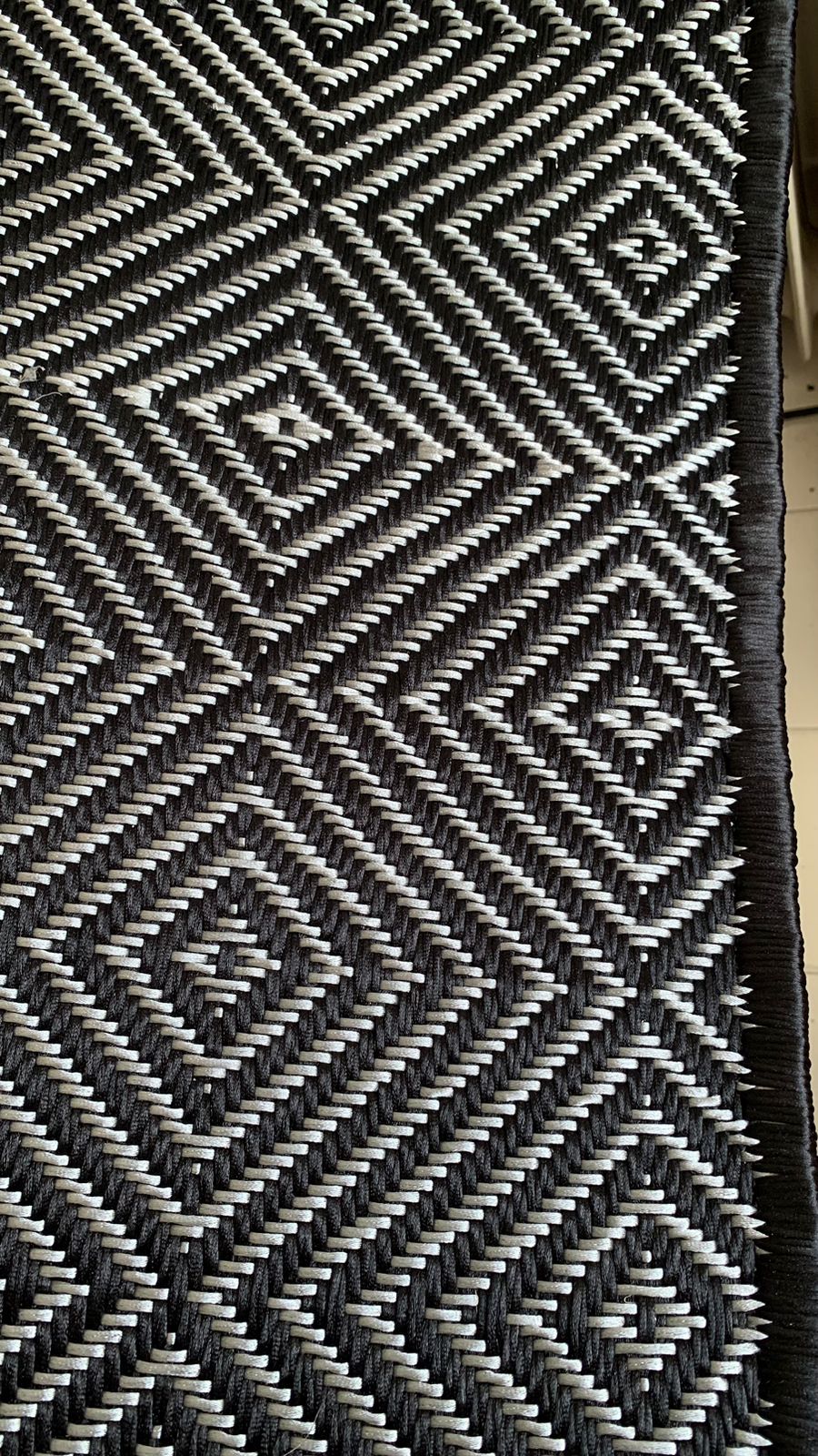Rhomboid Woven Silk Rug / F23