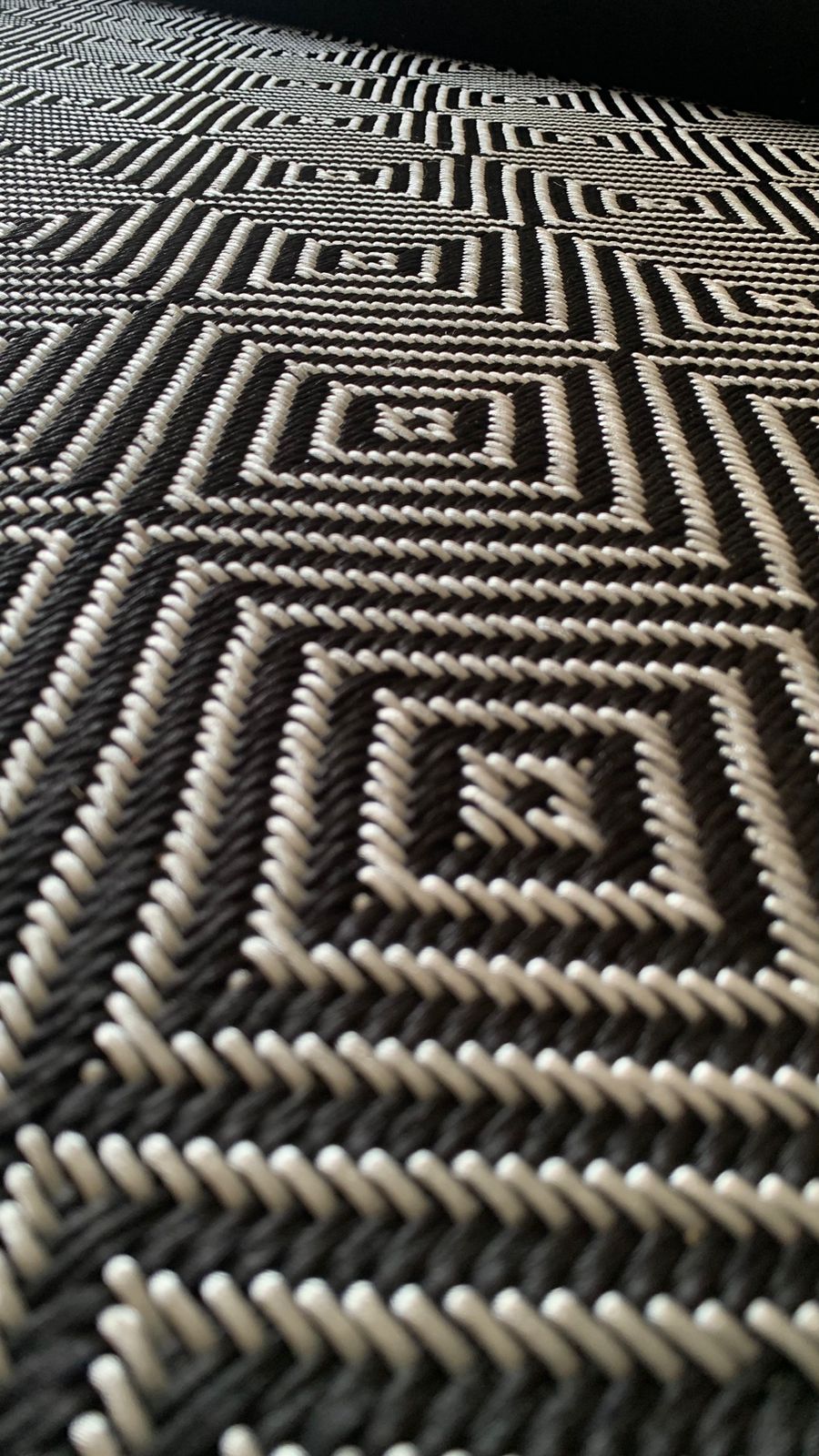 Rhomboid Woven Silk Rug / F23