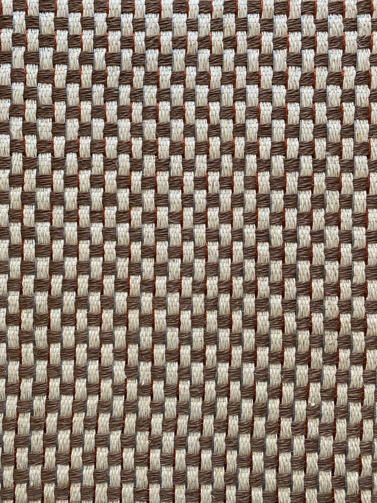 Canasto Woven Rug in Fique, Copper and Silver Metal / One to One Edge / F5