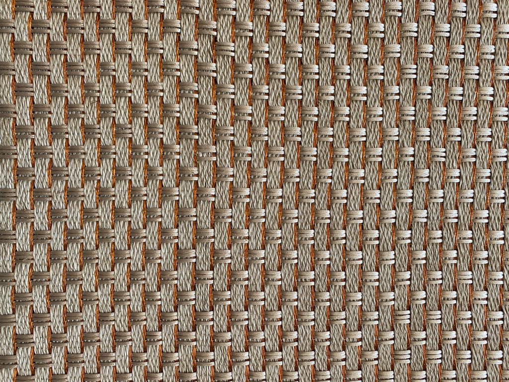 Paz Woven Rug in Fique, Silk and Copper / One to One Edge/ F16