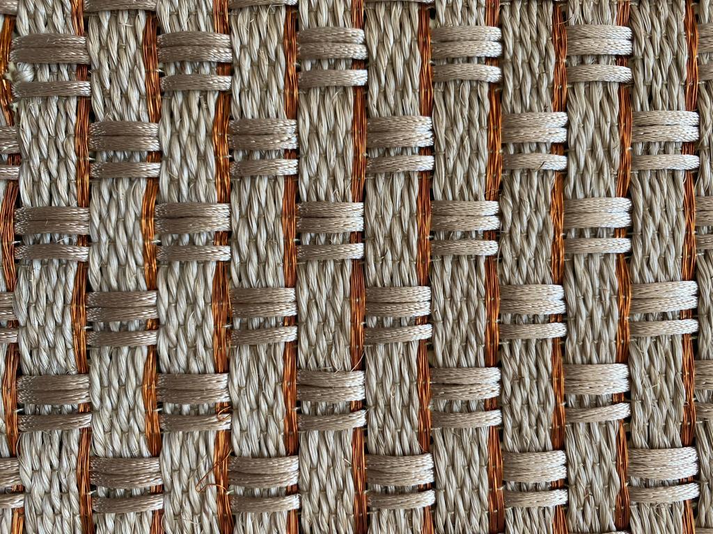Paz Woven Rug in Fique, Silk and Copper / One to One Edge/ F16