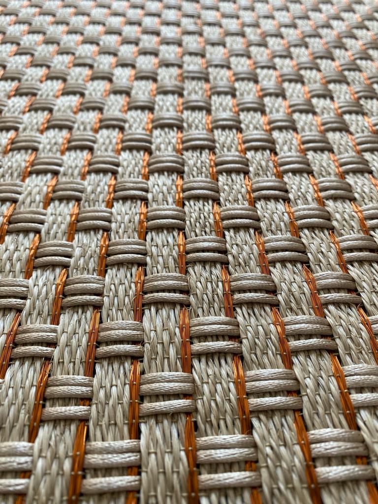 Paz Woven Rug in Fique, Silk and Copper / One to One Edge/ F16