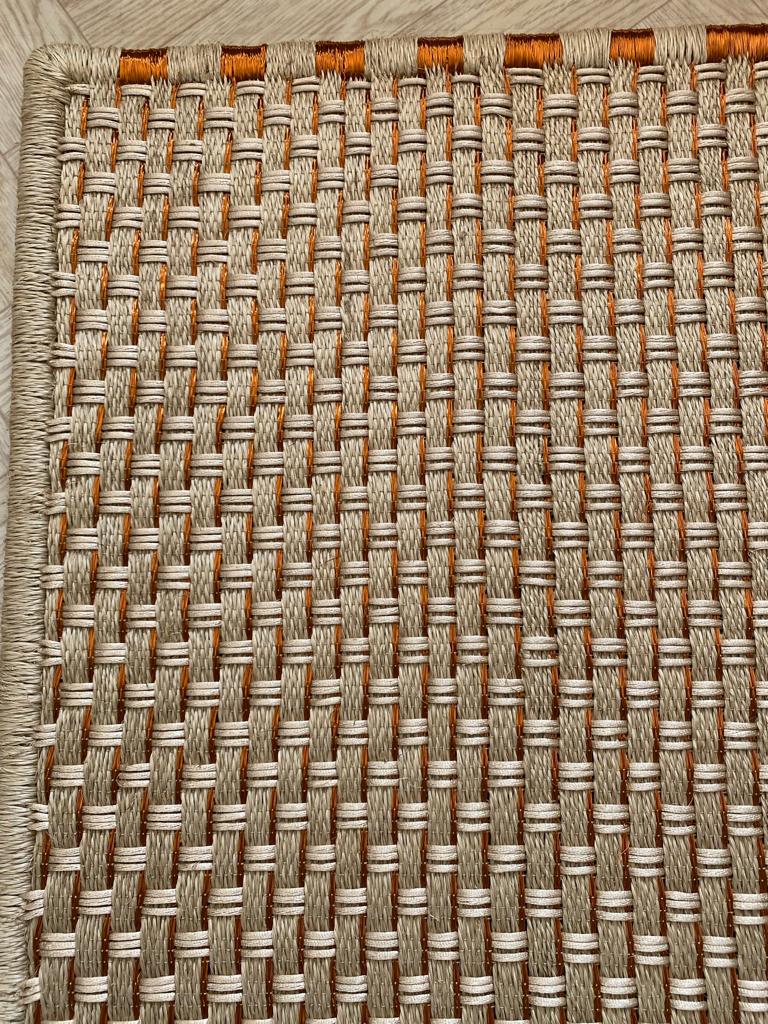 Paz Woven Rug in Fique, Silk and Copper / One to One Edge/ F16