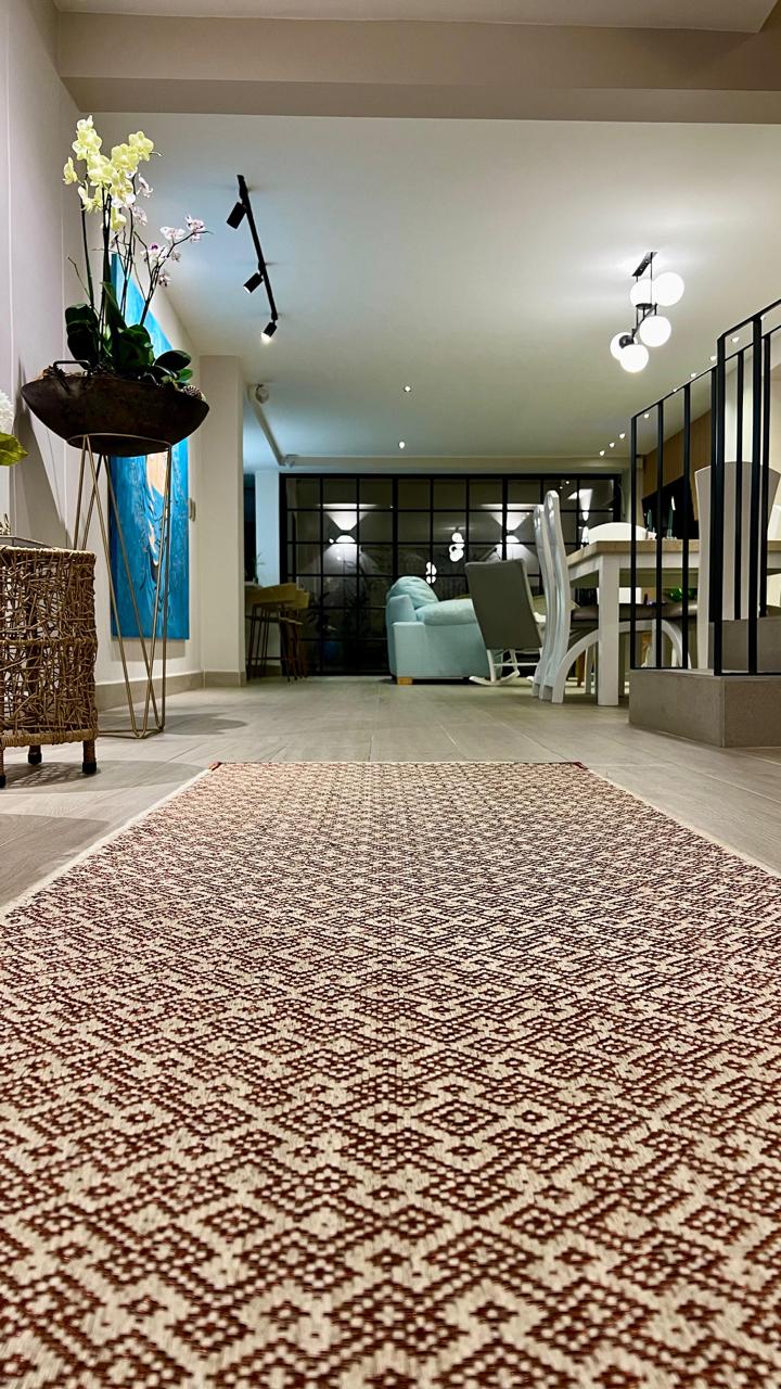 Martina Woven Rug inverted in Fique and Copper / F24
