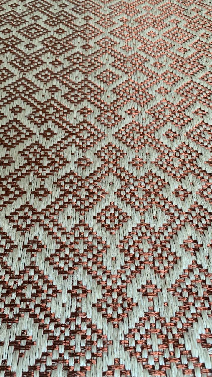 Martina Woven Rug inverted in Fique and Copper / F24