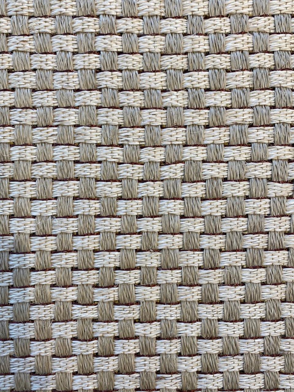 Double-tone Fique basket weave rug with grape copper detail / F29