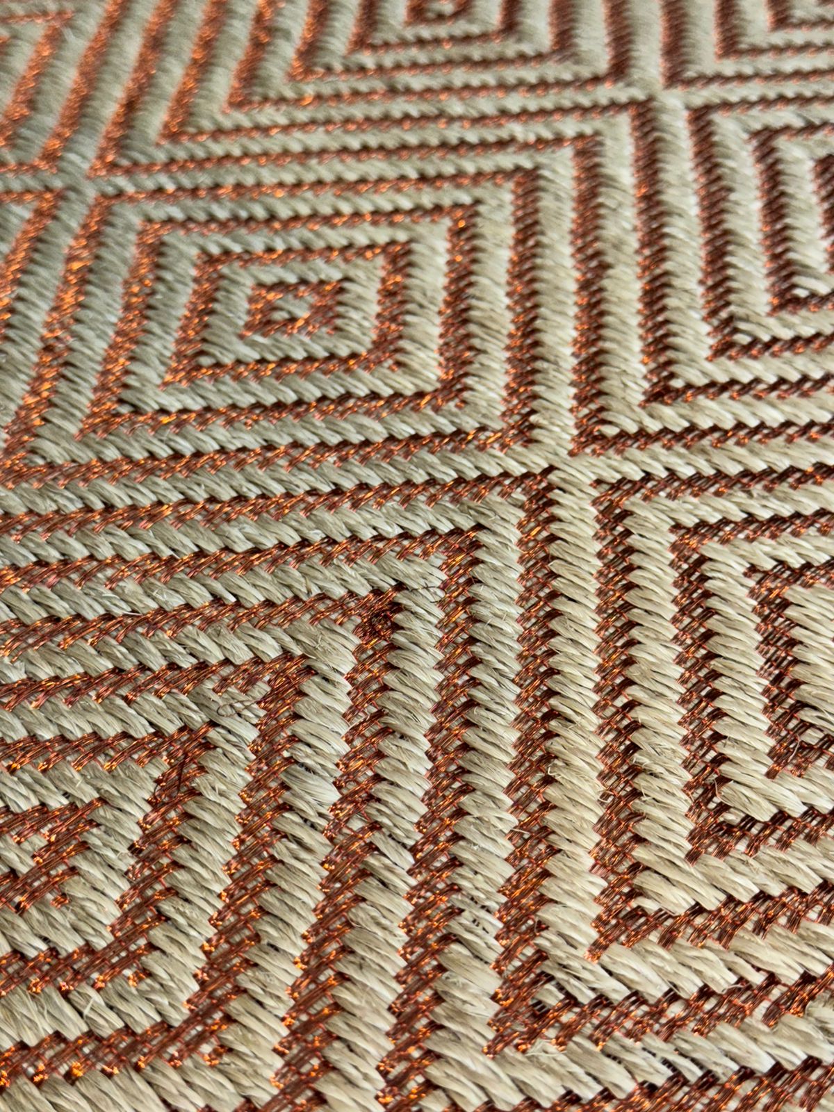 Maya Woven Rug in Fique and Copper / F48