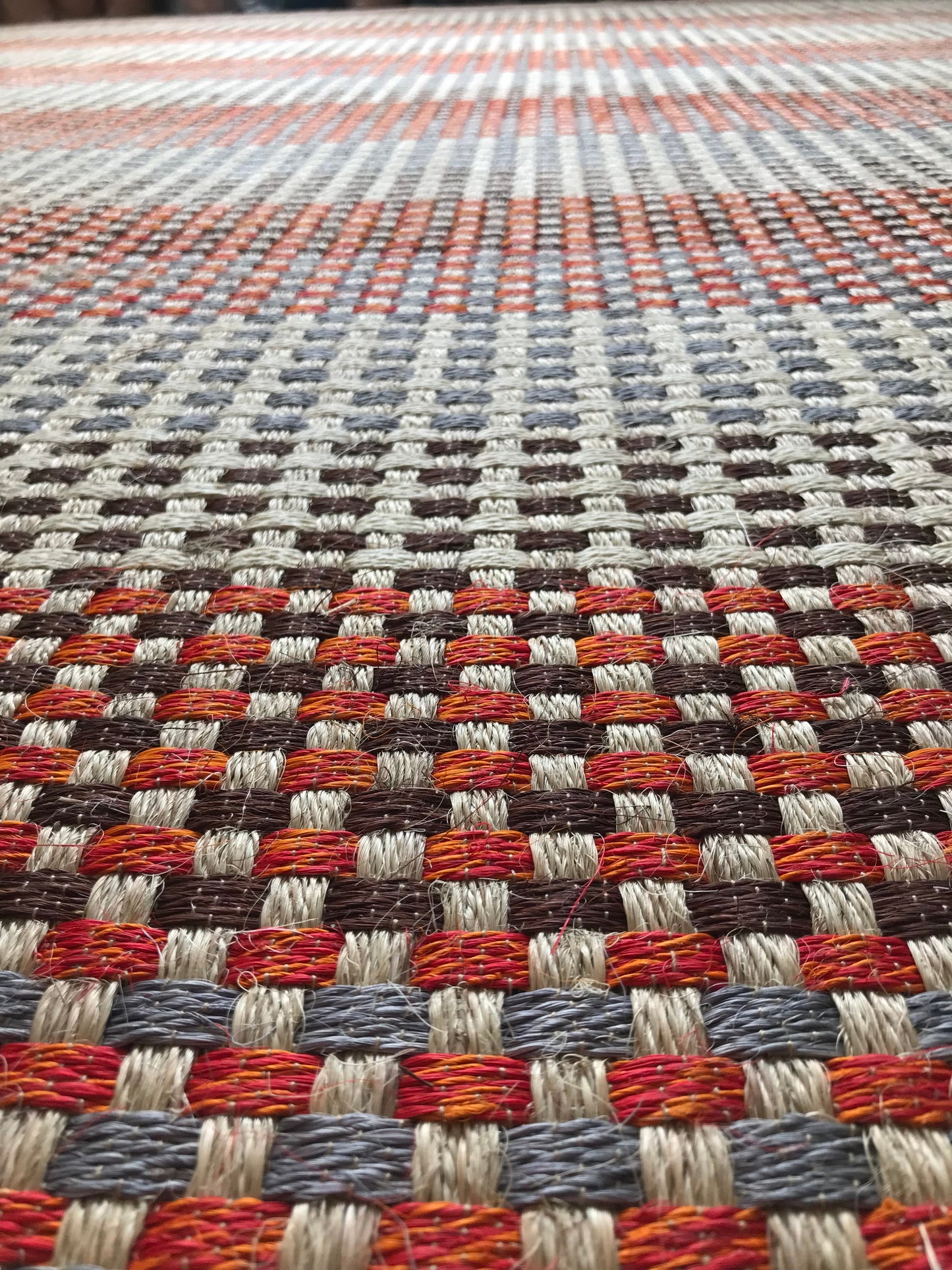 Multicolor Fique Basket Woven Rug / F1