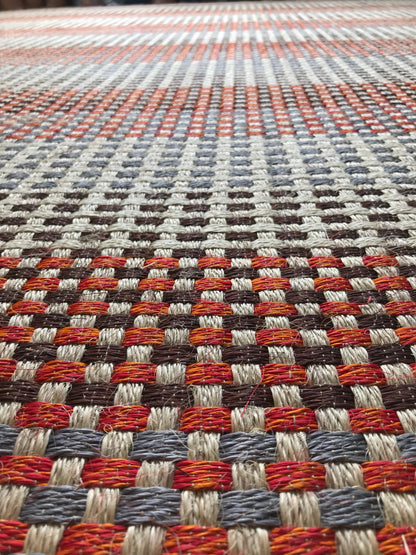Multicolor Fique Basket Woven Rug / F1