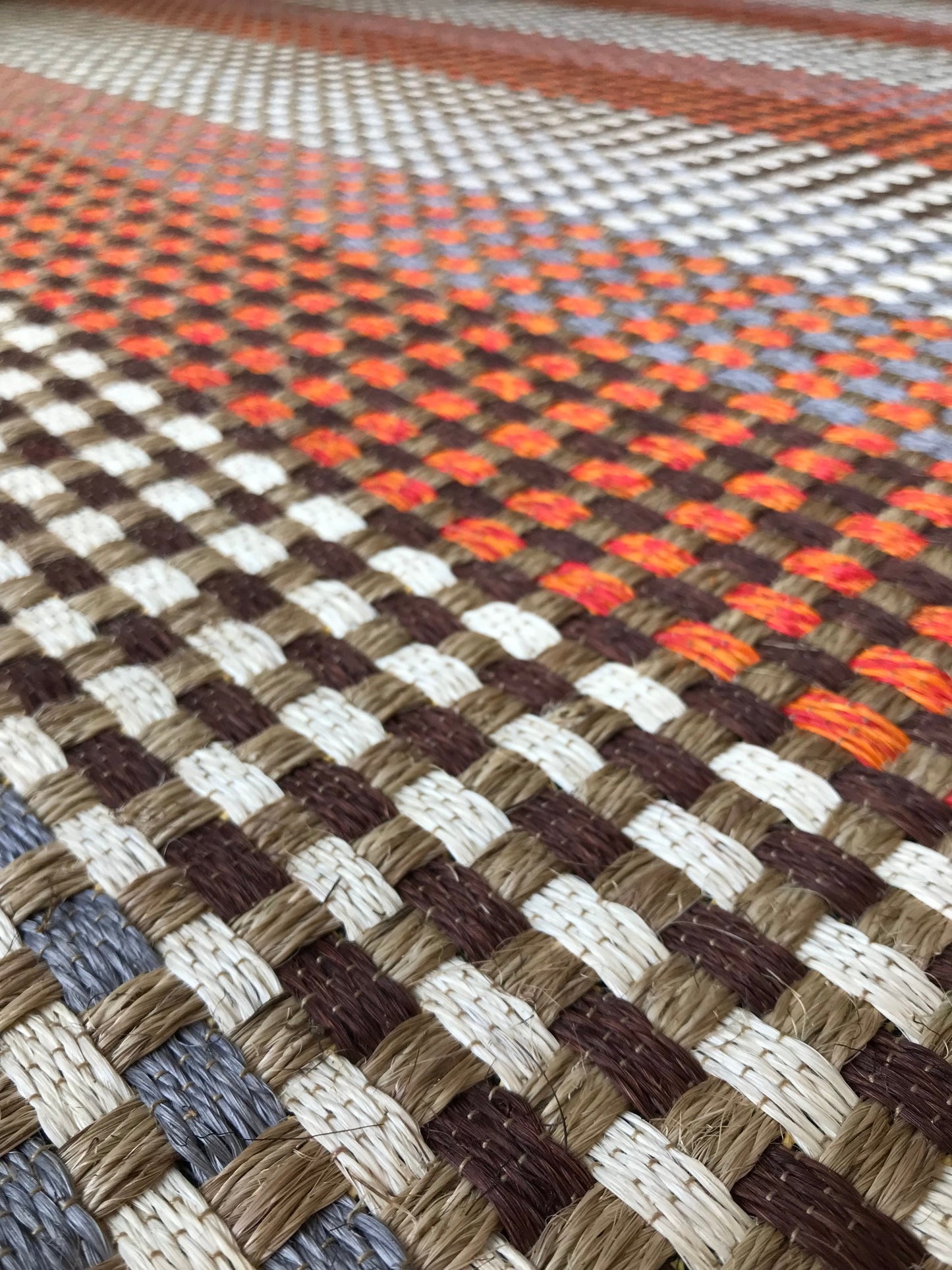 Multicolor Fique Basket Woven Rug / F1