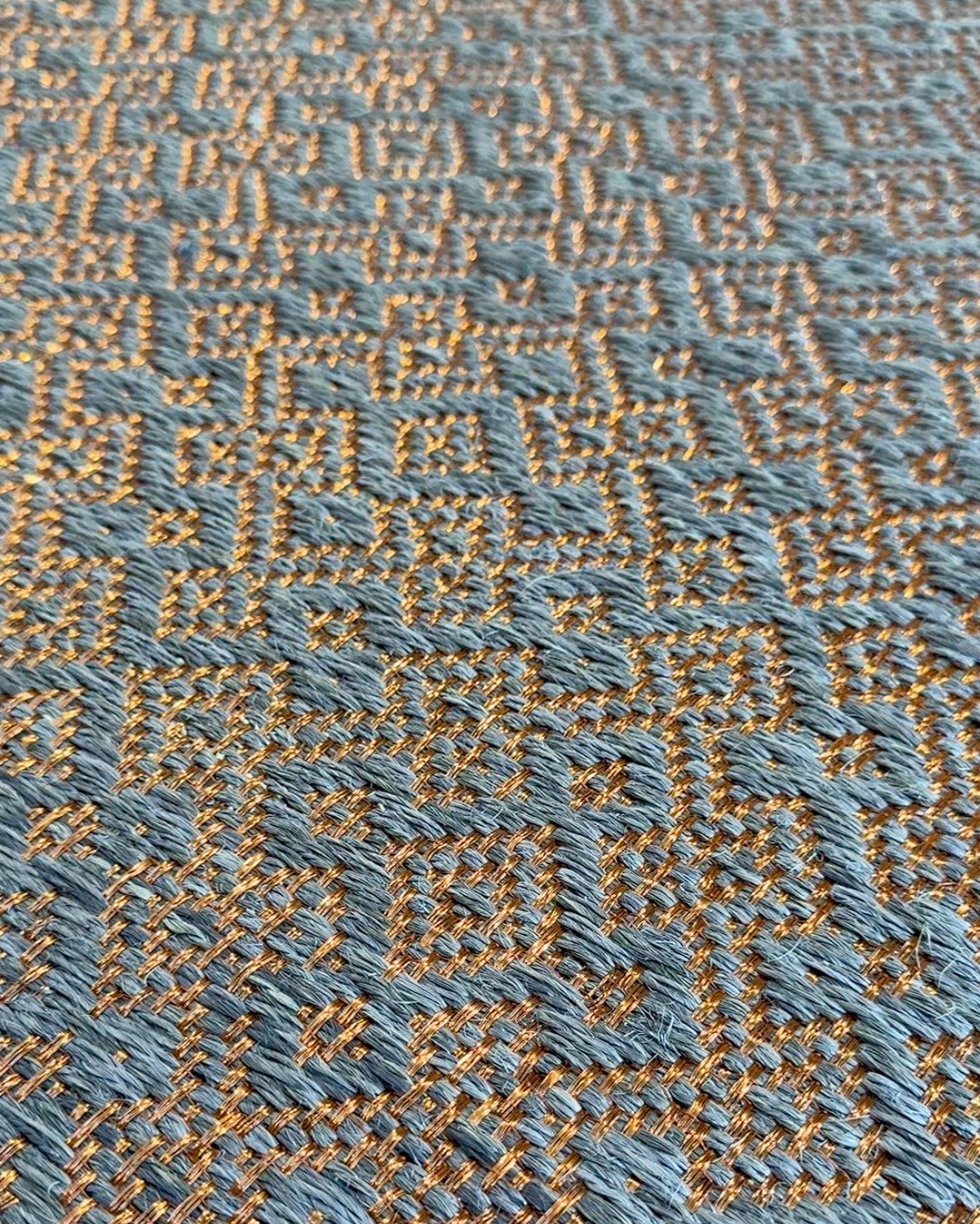 Martina Woven Rug inverted in Fique and Copper / F42