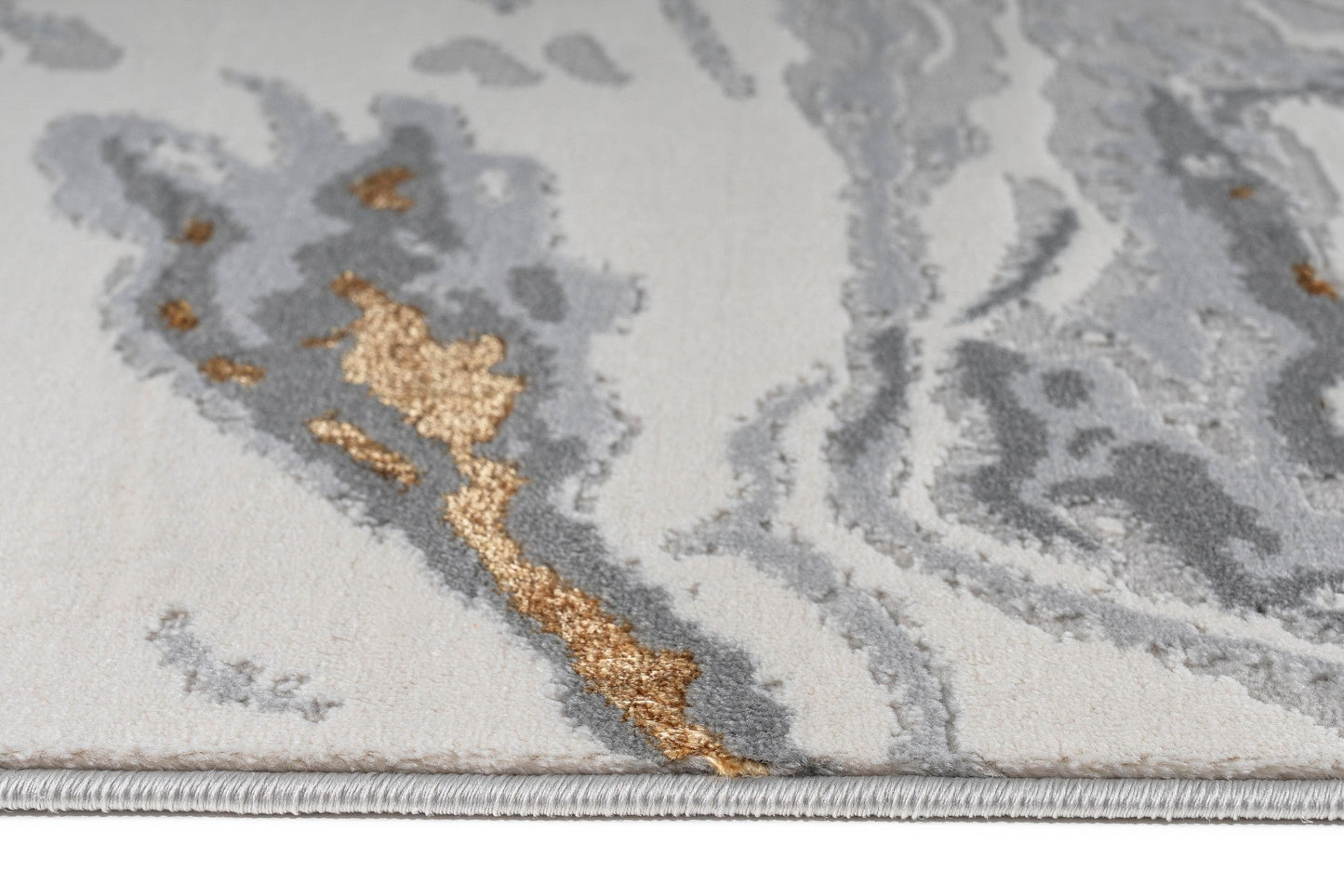 Turkish Area Rug Gamma Premium Collection GOLD/GRAY 0694A