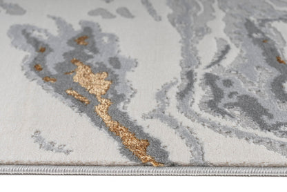 Turkish Area Rug Gamma Premium Collection GOLD/GRAY 0694A