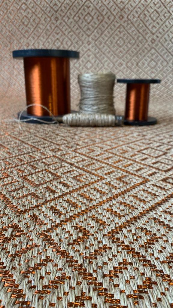 Milano Woven Rug in Fique and Copper / F14