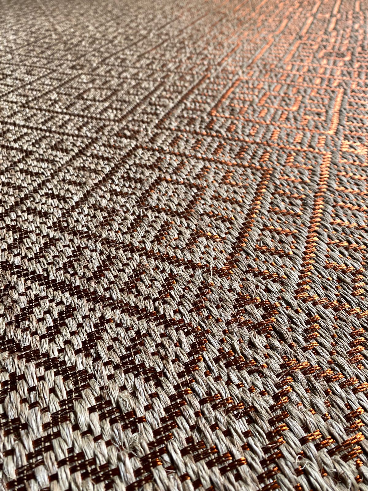 Milano Woven Rug in Fique and Copper / F14