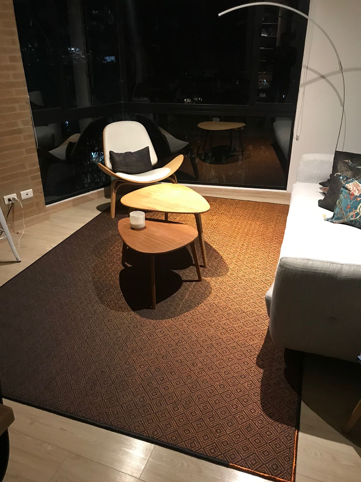 Rhomboid Woven Fique Rug with Copper / F20