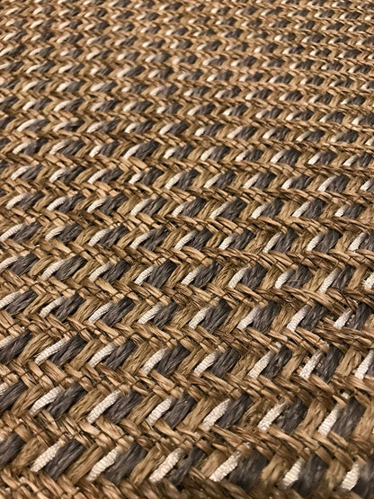 Florencia Woven Rug in Fique, silver metal and Silk / F11