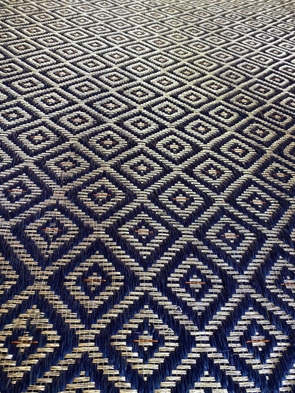 Rhomboid Woven Fique Rug with Copper and Tin / F17