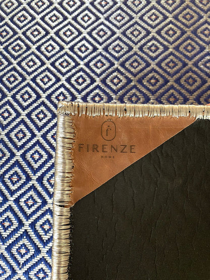 Rhomboid Woven Fique Rug with Copper and Tin / F17