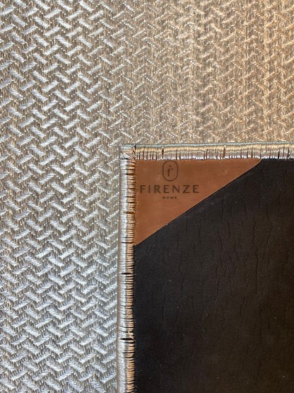 Festival Woven Rug in Fique and Silver Metal / F10