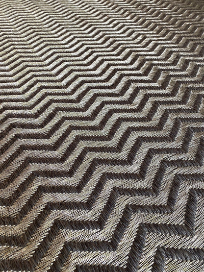 Monaco Woven Rug in Fique and Silver Metal /  F15