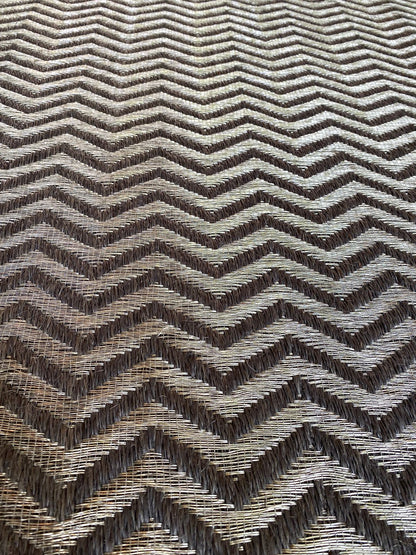 Monaco Woven Rug in Fique and Silver Metal /  F15