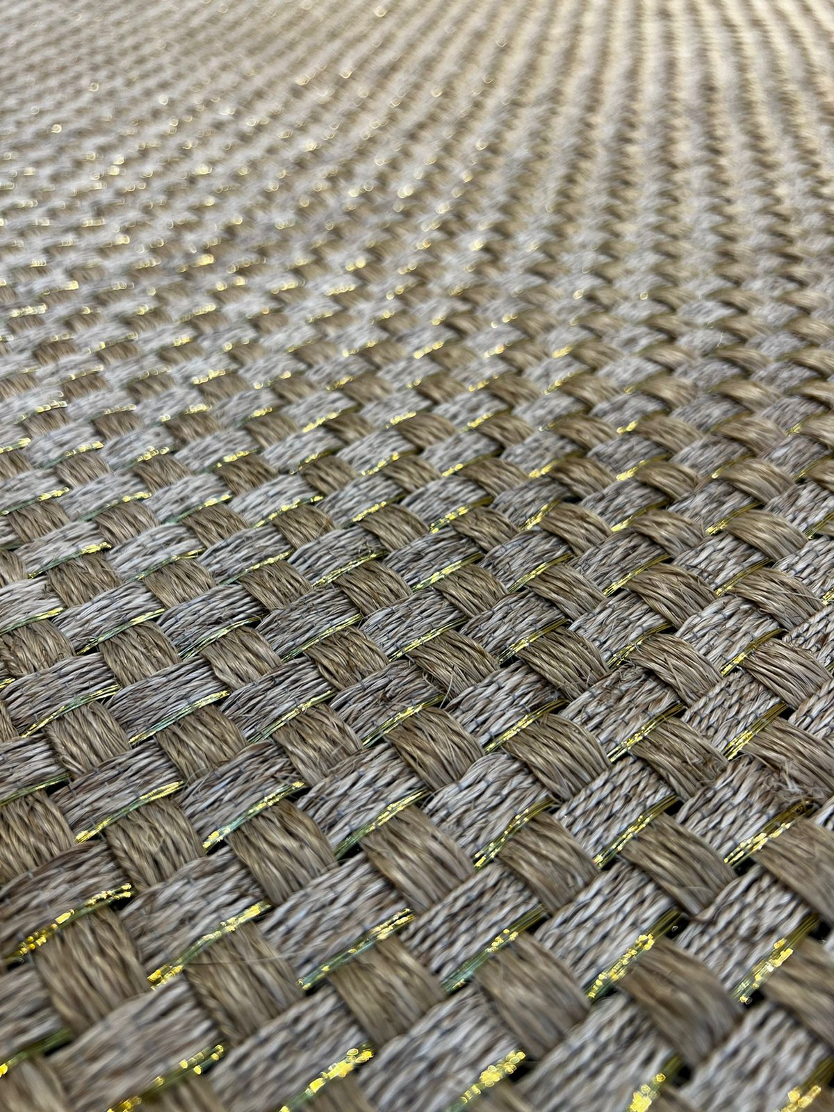 Fique and Bronze Basket Woven Rug / F3