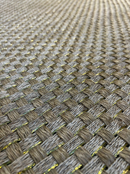 Fique and Bronze Basket Woven Rug / F3