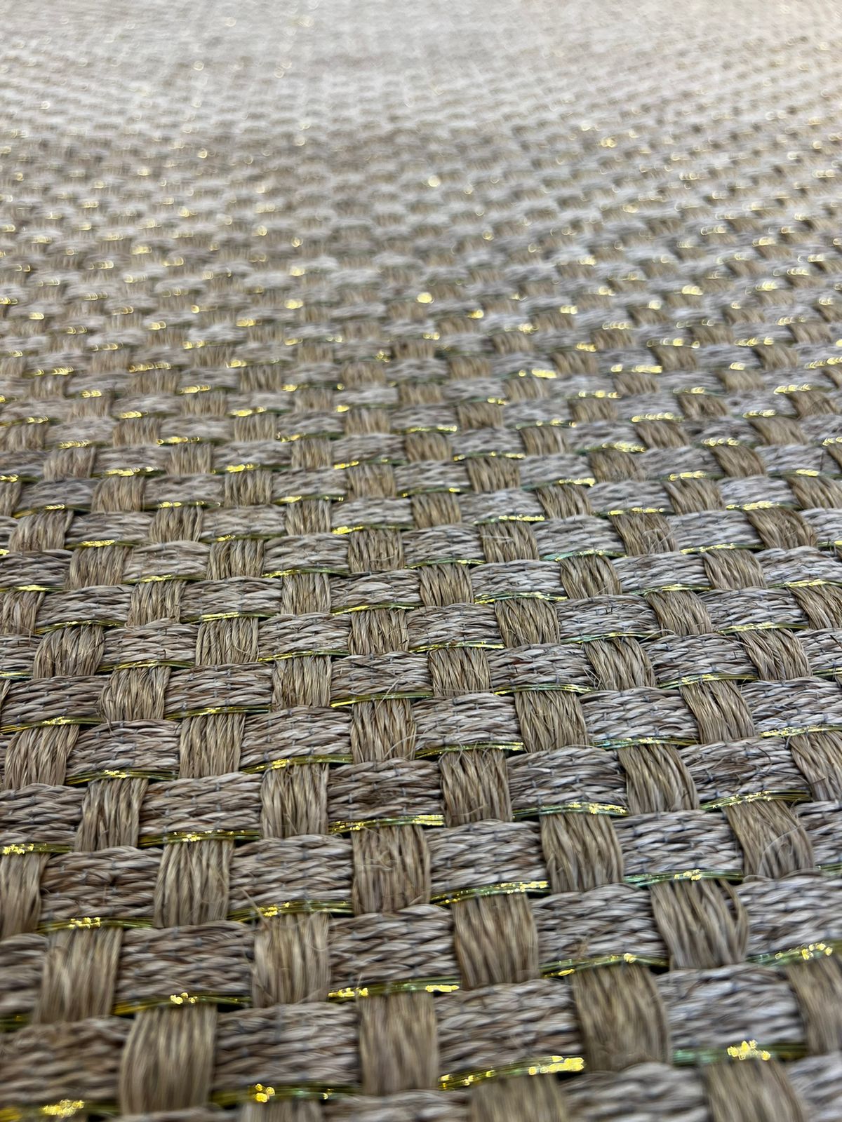 Fique and Bronze Basket Woven Rug / F3