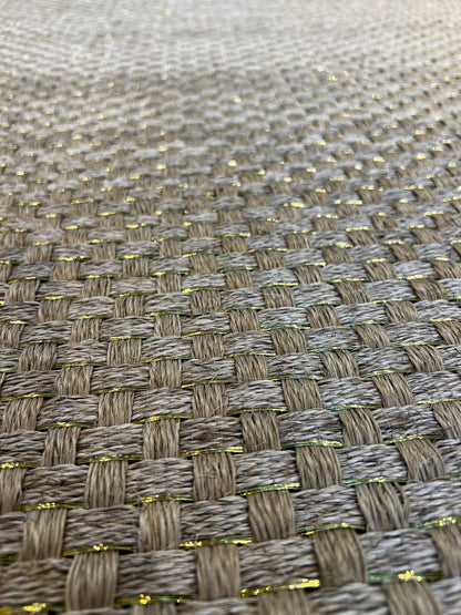 Fique and Bronze Basket Woven Rug / F3