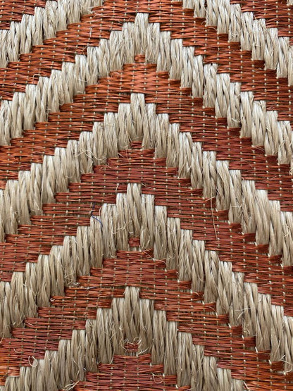 Fishbone Woven Rug in Fique and Copper / F7