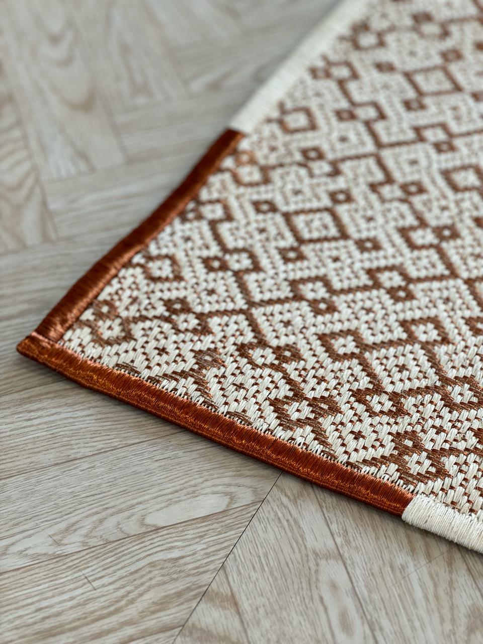 Martina Woven Rug in Fique and Copper/ F12