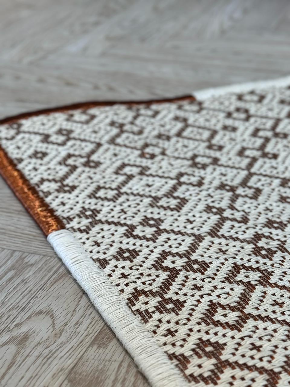 Martina Woven Rug in Fique and Copper/ F12