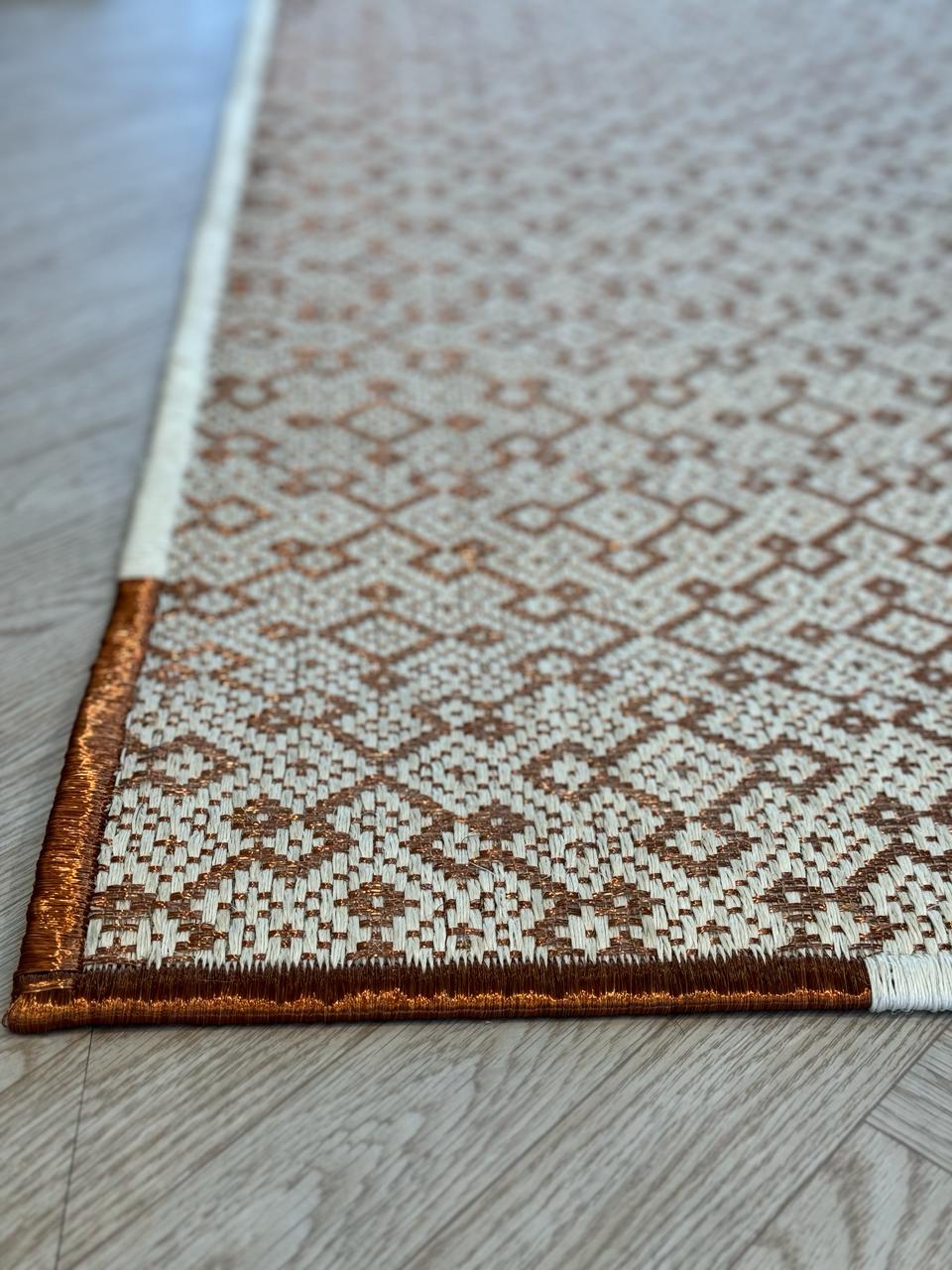 Martina Woven Rug in Fique and Copper/ F12