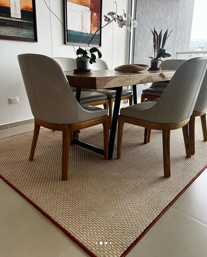 Fique and Copper Basket Woven Rug / Edges completly in copper / F4