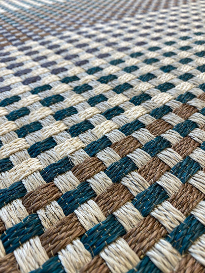 Multicolor Fique Basket Woven Rug/ F30