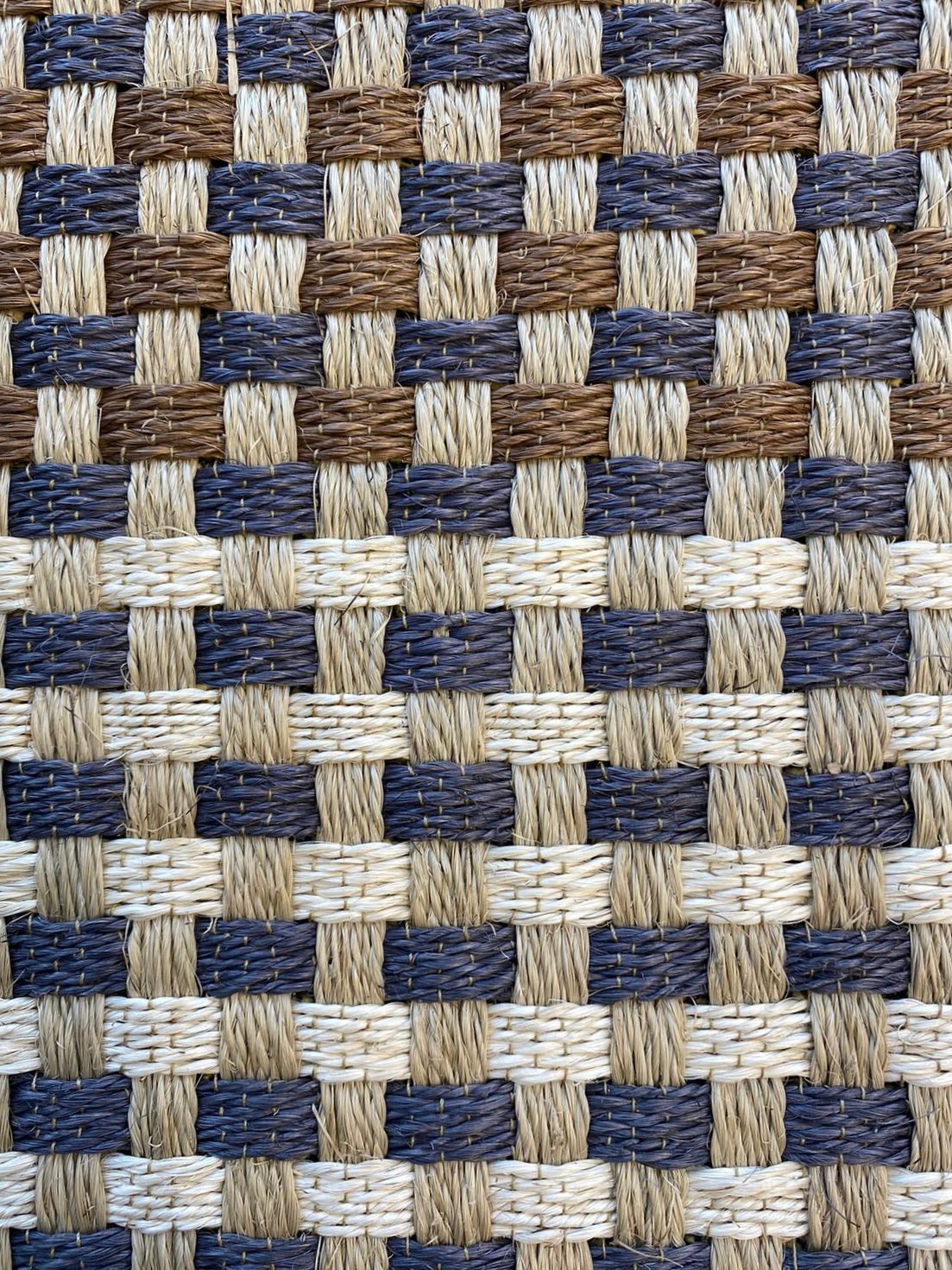 Multicolor Fique Basket Woven Rug/ F30